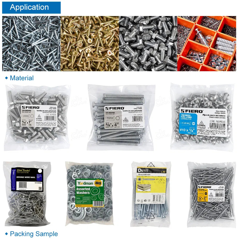 Automatic Fastener Vffs Packing System for Multiheads Weigher Hardware Packing Machine