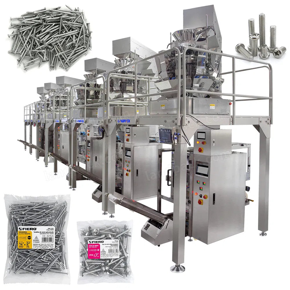 Fastener Packing Machine Automatic Fastener Vffs Packing System for Multiheads Weigher Hardware ...