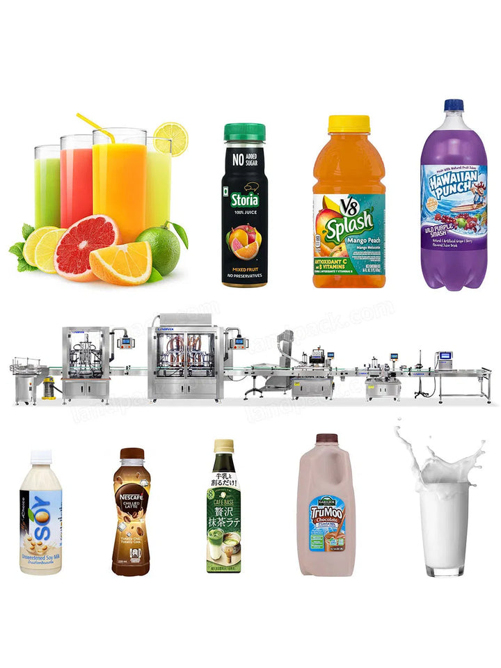 Automatic Juice Drink Filling Capping and Labeling Line with Bottle Washing Machine