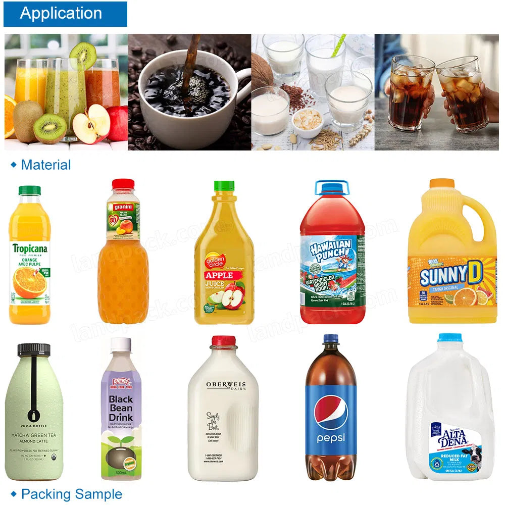 Automatic Juice Drink Filling Capping and Labeling Line with Bottle Washing Machine