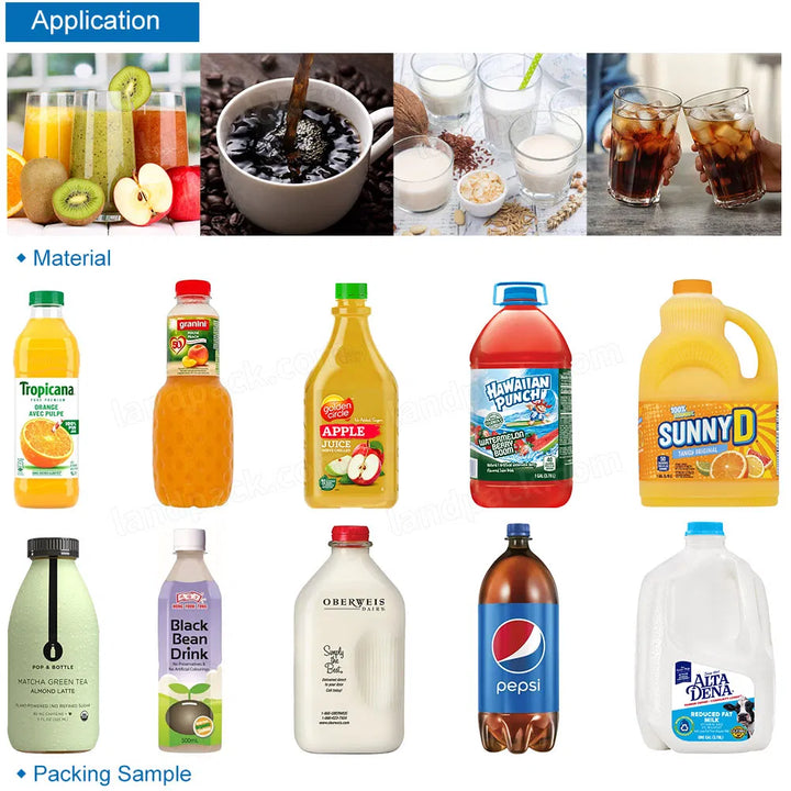 Automatic Juice Drink Filling Capping and Labeling Line with Bottle Washing Machine