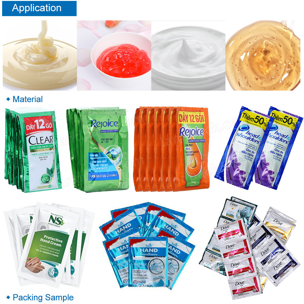 Multi Lanes Shampoo Sachet Packing Machine Automatic Liquid Sachet Filling Machine