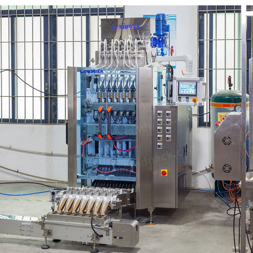 Multi Track Liquid Stick Sachet Packing Counting Cartoning Machine Line