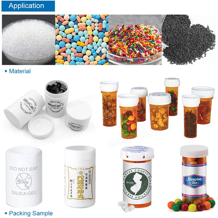 Automatic Fine Particle Silica Gel Desiccant Bottle Filling Capping Machine