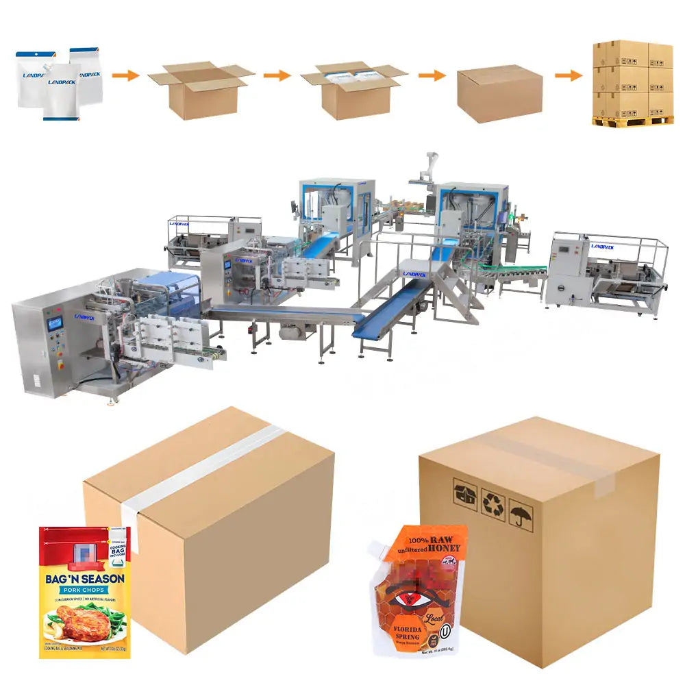 Granule Bagging Cartoning Palletising System | Horizontal Pouch Packing System