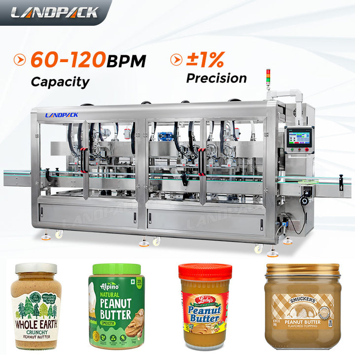 Automatic 8 Head Gear Pump Peanut Butter Tracking Filling Machine