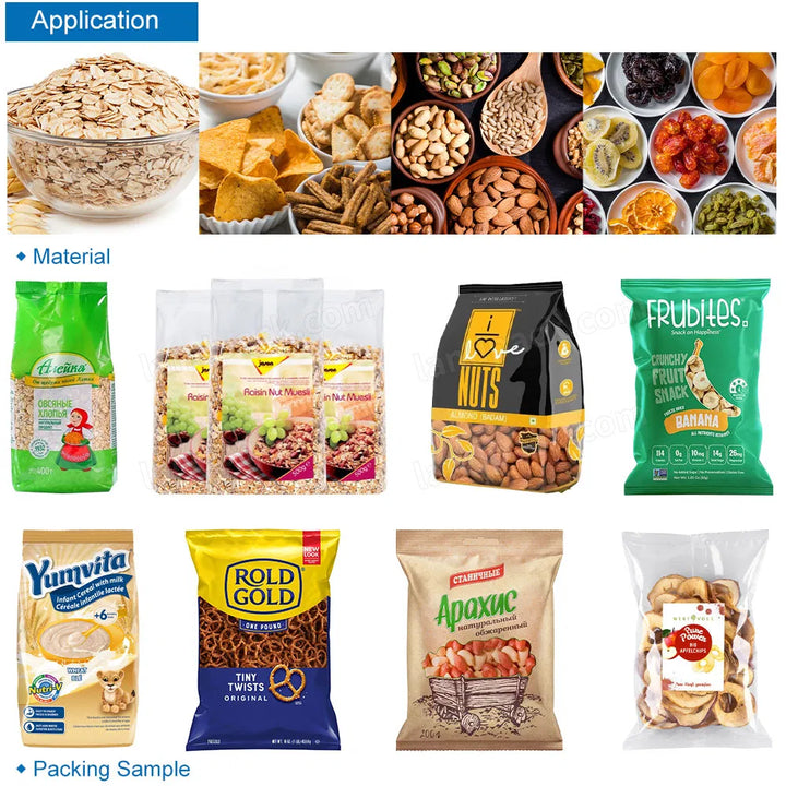Automatic Vertical Form Fill Seal Weighing and Packing Machine for Oatmeal Nuts Pasta Popcorn