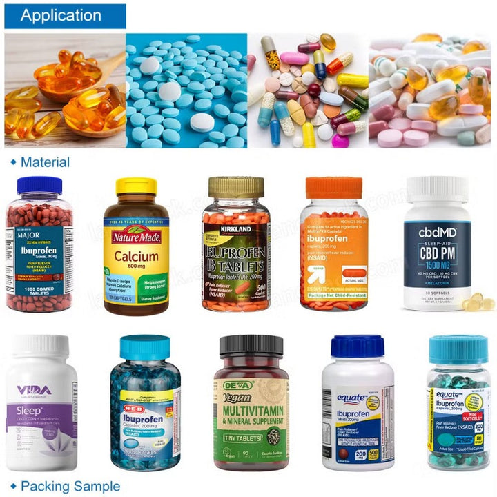 High-Precision Pharma Tablet Pill Counting Filling Capping Labeling Machine Line