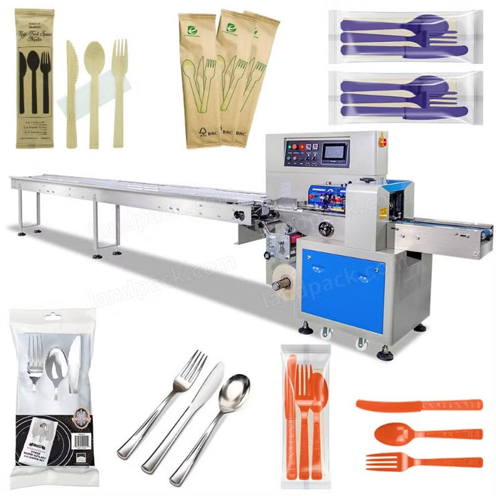 Automatic Cutlery & Spoon Flow Pack Machine | High-Speed Packaging