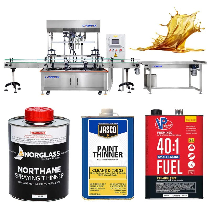 Automatic 4 Heads Thinner Solvent Chemical Liquid Filling Machine