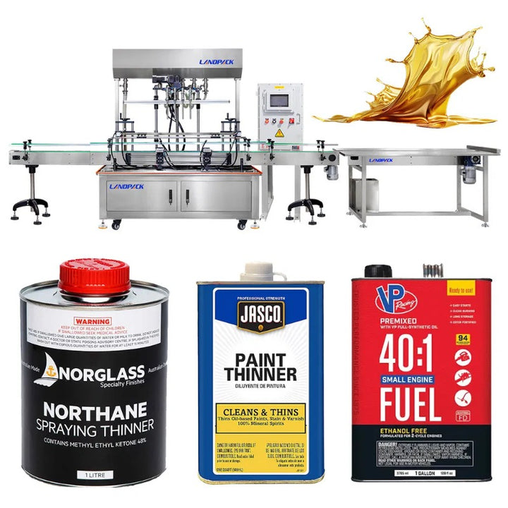 Automatic 4 Heads Thinner Solvent Chemical Liquid Filling Machine