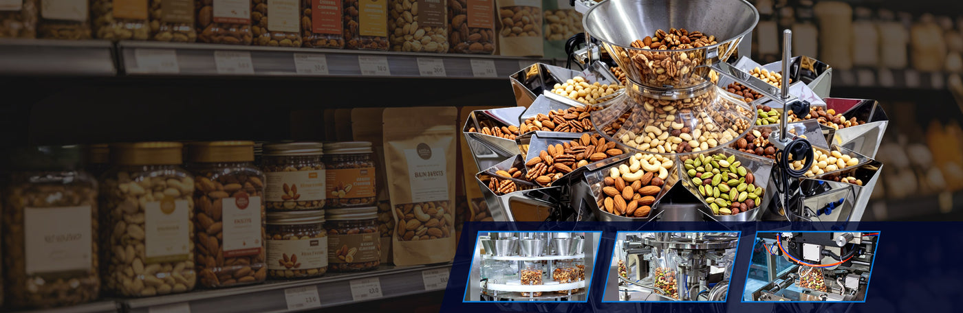 Nut Packing Machines for Bags, Pouches, Bottles and Complete Packing Lines