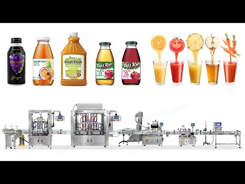 Automatic Juice Drink Filling Capping and Labeling Line with Bottle Washing Machine