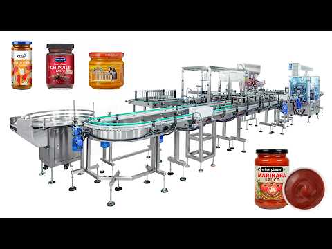 Automatic Peanut Butter Jam Bottle Jar Washing Filling Capping Machine