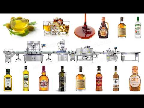 Automatic Alcohol Wine Glass Bottle Filling Capping Labeling Line