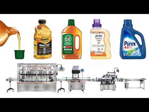 500ml-5L Automatic Liquid Filling Capping and Labelling Machine Line