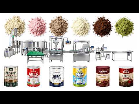 Automatic Protein Powder Can Filling Line with Vacuum Nitrogen Seaming and Laser Coding