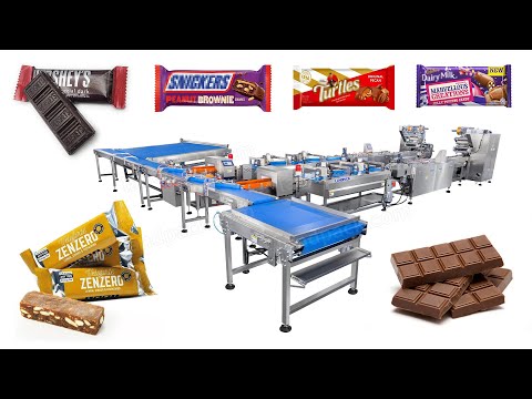 Automatic Biscuit Feeding Packing Line | Chocolate Bar Cookie Packaging System
