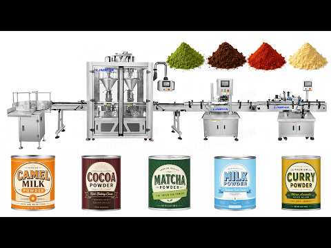 Automatic Milk Powder Cans Filling Seaming and Labeling Machine Line