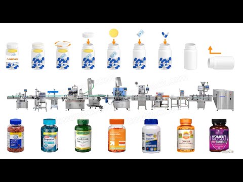High Accuracy Capsule Tablet Bottle Filling Machine Pharma Packaging Line
