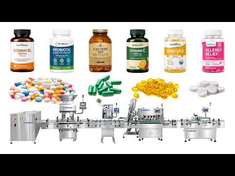 Automatic Pharmaceutical Tablet Pill Capsule Counting Bottle Filling Capping Packaging Line