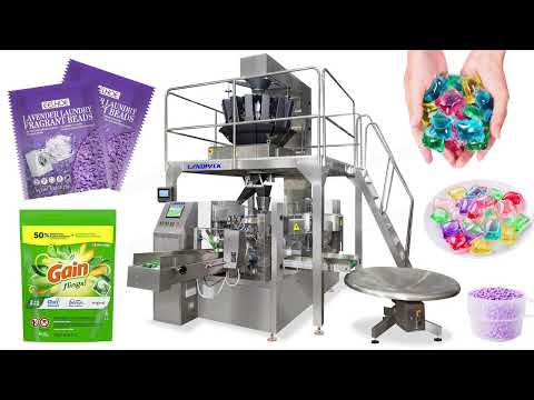Automatic Laundry Detergent Pods Granule Rotary Zipper Pouch Packing Machine