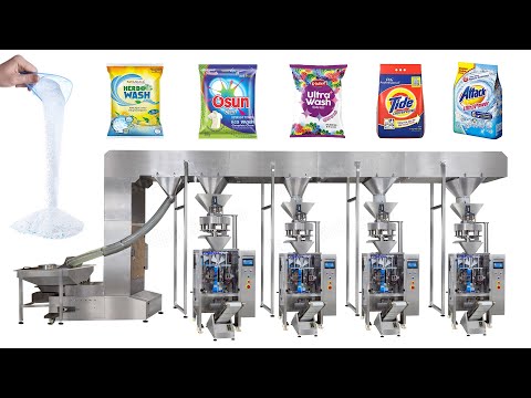 Automatic Detergent Powder Pouch Filling and Sealing Packing System with Four VFFS Machines
