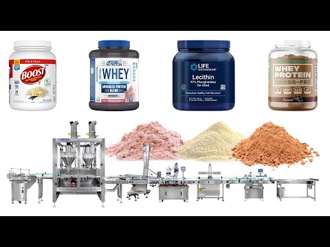 Fully Automatic Powder Bottle Filling Line For Nutrition Powder Collagen Powder Milk Powder
