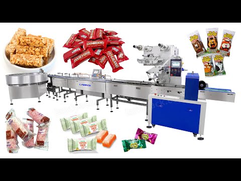 Automatic Packing Caramel Candy Taffy Flow Feeding Wrapping Machine