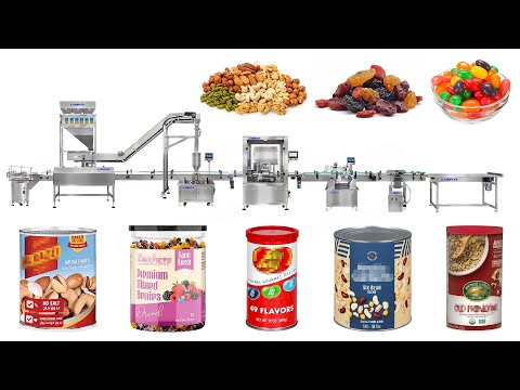 Automatic Mixed Nuts Peanuts Can Tin Filling Sealing and Labeling Machine