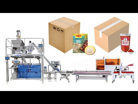 Automated Horizontal Premade Pouch Packaging Line With Case Packer