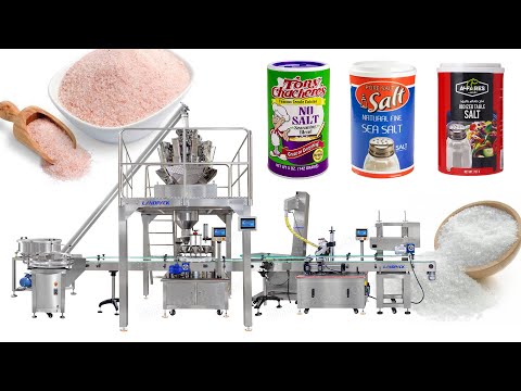 Automatic Rotary Sugar Salt Plastic Bottle Filling Capping Labeling Machine Line