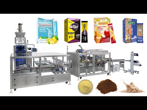 Automatic 4 Lane Powder Stick Pack Counting Cartoning Packaging Machine Line
