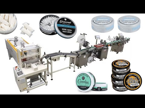 Automatic Snus Cans Filling Capping Labeling Machine Line With Shrink Machine
