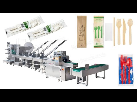High-Speed Automatic Cutlery & Napkin Packing Machine – Fork, Spoon, Knife Packaging Machine