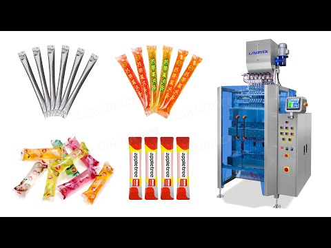 Automatic 6 Lanes Stick Pack Cat Strip Pet Food Liquid Paste Packing Machine