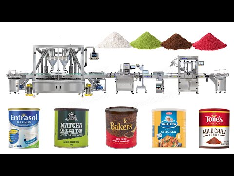 Automatic Powder Jar Can Filling Capping Sealing Machine Line 
