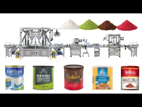 Automatic Matcha Powder Rotary Can Filling Seaming Line Machine