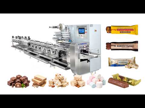 High-Speed Automatic Candy Flow Wrapping Machine with Feeding and Sorting System