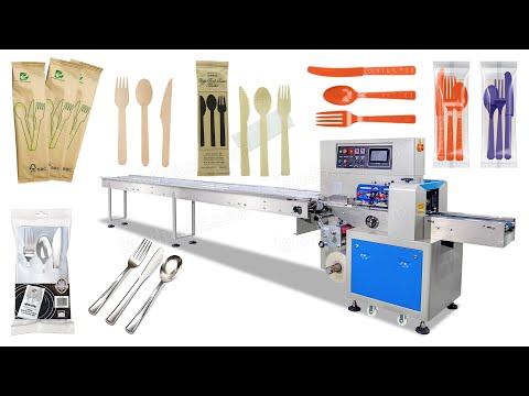 Automatic Cutlery & Spoon Flow Pack Machine | High-Speed Packaging