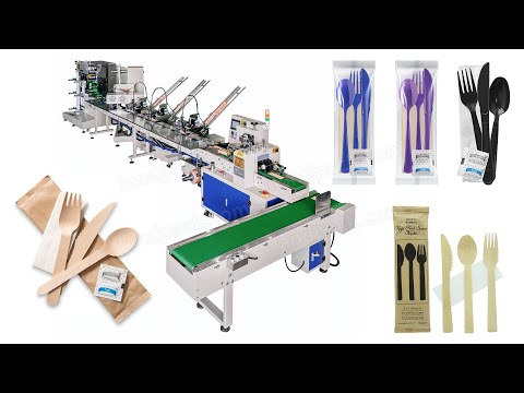 Automatic Disposable Cutlery Set Packing Machine | Napkin Spoon Fork Knife Toothpick Packaging Machine