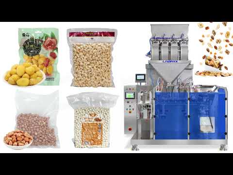 Automatic 4 Heads Linear Weighers Grain Product Premade Pouch Packaging Machine