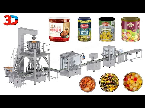 Pickled Cans Filling Machine | Automatic Fruit Cans Filling Seaming Coding Line