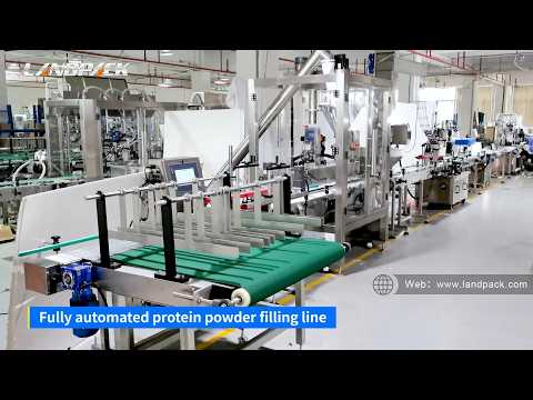 Automatic Protein Powder Bottle Filling Capping Foil Sealing and Labeling Production Line