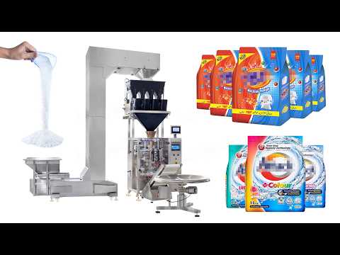 Automatic Detergent Washing Powder Vertical Gusset Bag Filling and Packing Machine with 4-Head Linear Weigher