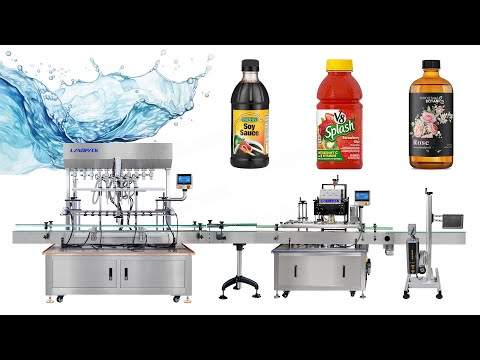 Automatic Plastic Bottle Liquid Filling Capping Labeling Machine Line