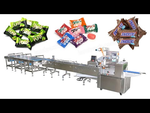 Automatic Candy Toffee Feeding Packing Line Caramel Marshmallow Wrapping Pakcing Machine