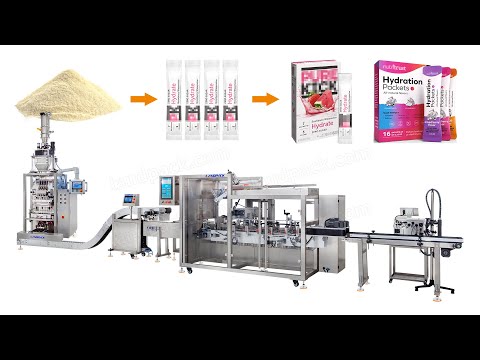 Automatic Multi-Lane Powder Stick Pack Filling Counting and Cartoning Line