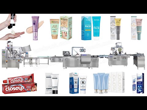 Automatic Plastic/Aluminum Tube Filling Sealing Line with Cartoning & Shrink Wrapping