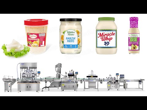 Automatic 6 Heads Pistons Mayonnaise Bottle Filling And Capping Machine Project
